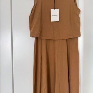Cuyana Tan Sleeveless Dress NWT